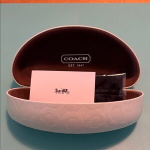Coach Embossed White Eyeglass Case